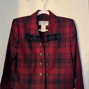 Jessica Howard Red Plaid Women's Jacket